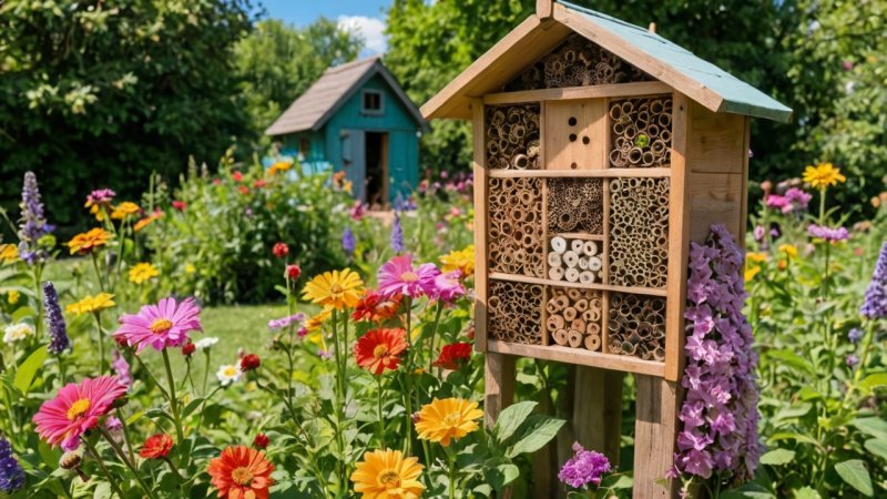 insekthotell, gjør det selv hage, biodiversitet, pollinatorer, hjemmeforbedring