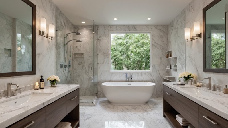 badrenovering, spa-følelse, hjemmeforbedring, interiørdesign, avslapning