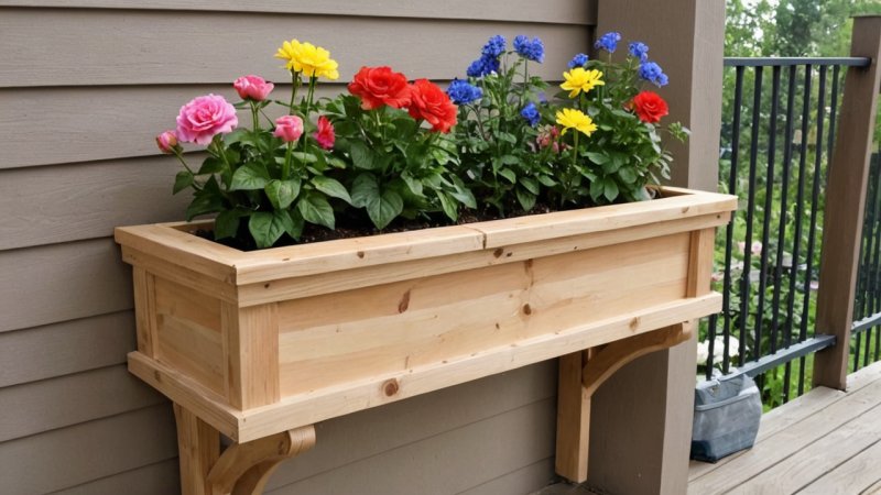 gjør det selv blomsterkasse, balkong hagearbeid, hjemmeforbedring, plantekasse, trearbeid