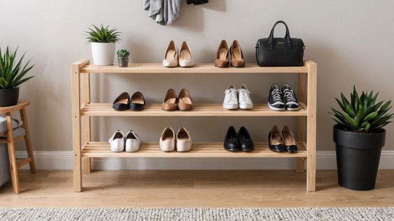 gjør det selv, skohylle, hjemmeforbedring, organisering av entré, treskjæring