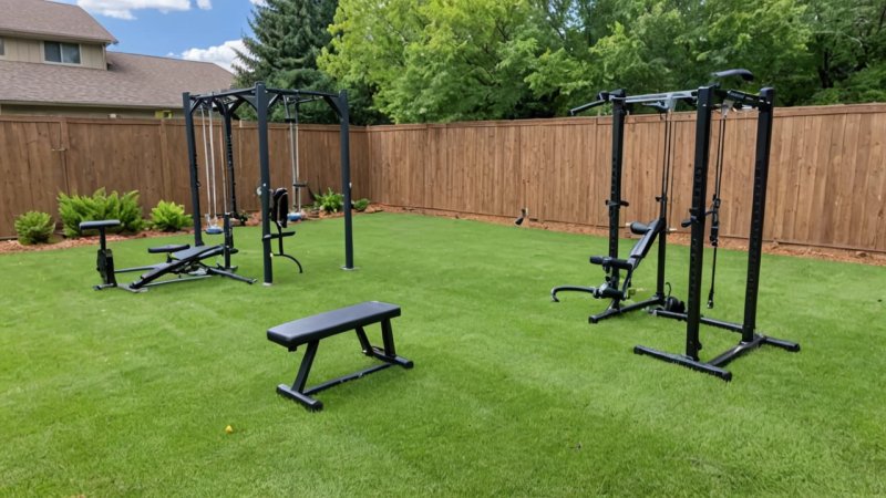 utendørs treningsplass, hjemmeforbedringer, gjør-det-selv, treningsområde, hjemmetrening