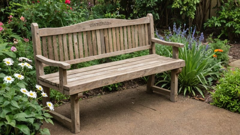 hagebenk, resirkulerte materialer, hjemmeforbedring, utemøbler, bærekraftig livsstil