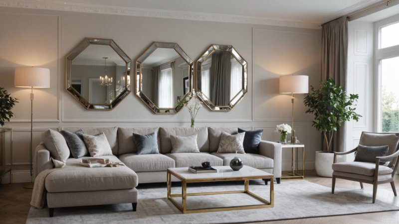 DIY speilvegg, hjemmeforbedring, interiørdesign, hjemmedekor, renovering