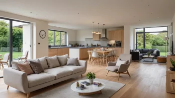 åpen løsning, hjemmeforbedring, interiørdesign, renovering, gjør det selv, stueideer