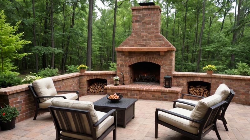 utendørs peis, gjør det selv utendørs peis, utendørs oppholdsrom, boligforbedring, hagefornyelse