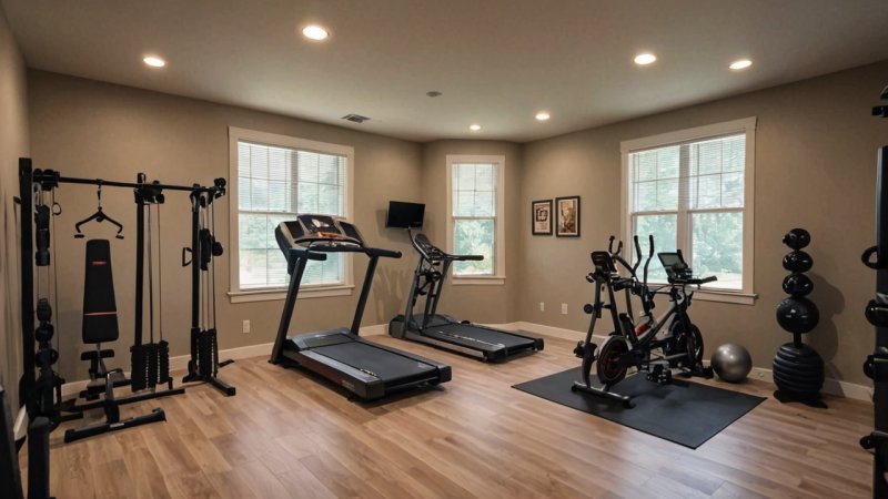 treningsrom hjemme, DIY treningsrom, treningsplass, hjem forbedring, helse og velvære