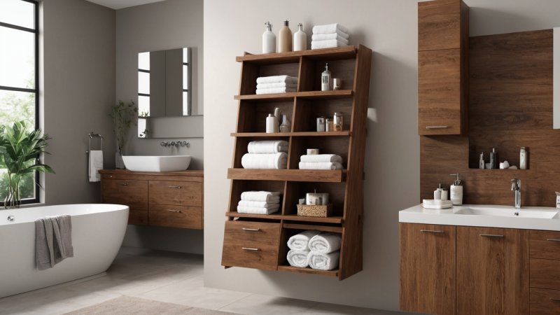 DIY bad oppbevaring, bad organisering, hjemforbedring, stilfulle oppbevaringsløsninger, hjemme renovering