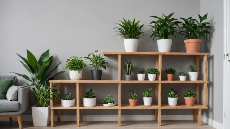DIY plantehylle, hjem forbedring, hjem dekor, innendørs planter, stue ideer