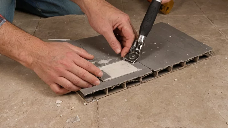 flisreparasjon, hjemmeforbedring, vedlikehold av hjemmet, fikse knuste fliser, renovering av gulv