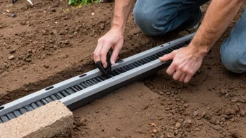 dreneringskanal, hjemmeforbedring, gjør det selv, vannhåndtering, landskapspleie