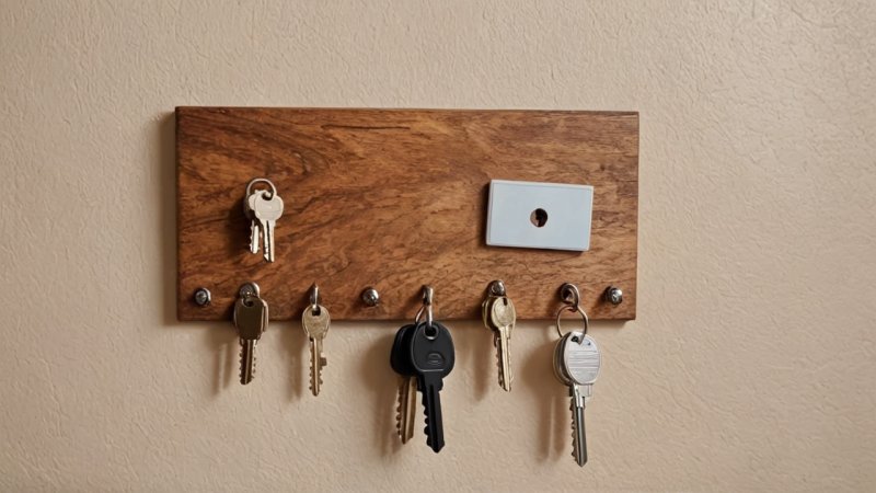 DIY nøkkelholder, hjemmeorganisering, snekring, hjemmeforbedring, DIY prosjekter